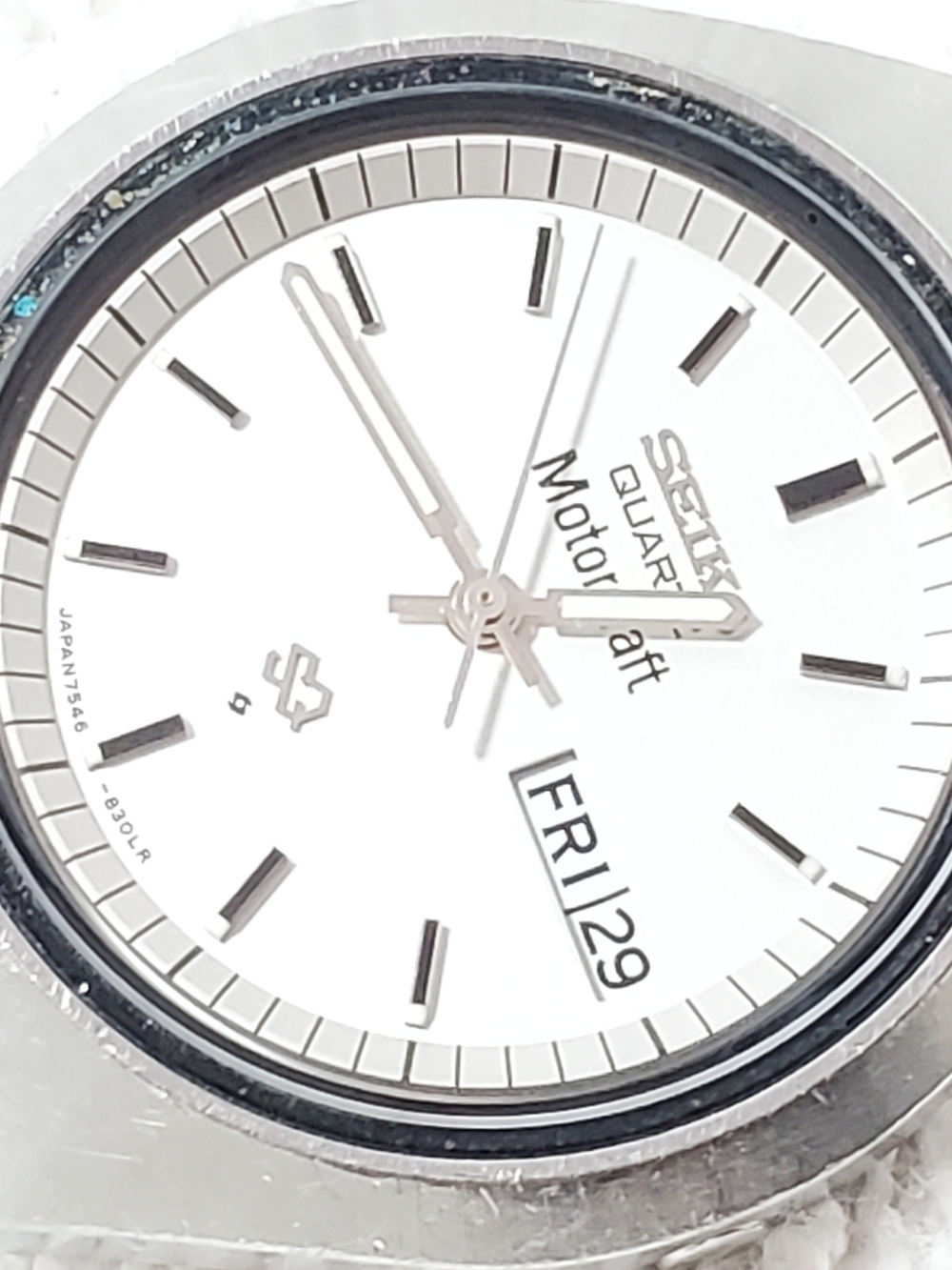 Seiko SQ Mens Vintage Day Date Quartz Watch Stainless Steel 4 Jewels Silver Dial - Picture 2 of 9